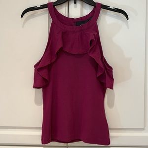 Maeve Ruffled Purple Rib Halter Tank Top Size XS NWT Balletcore Barbiecore